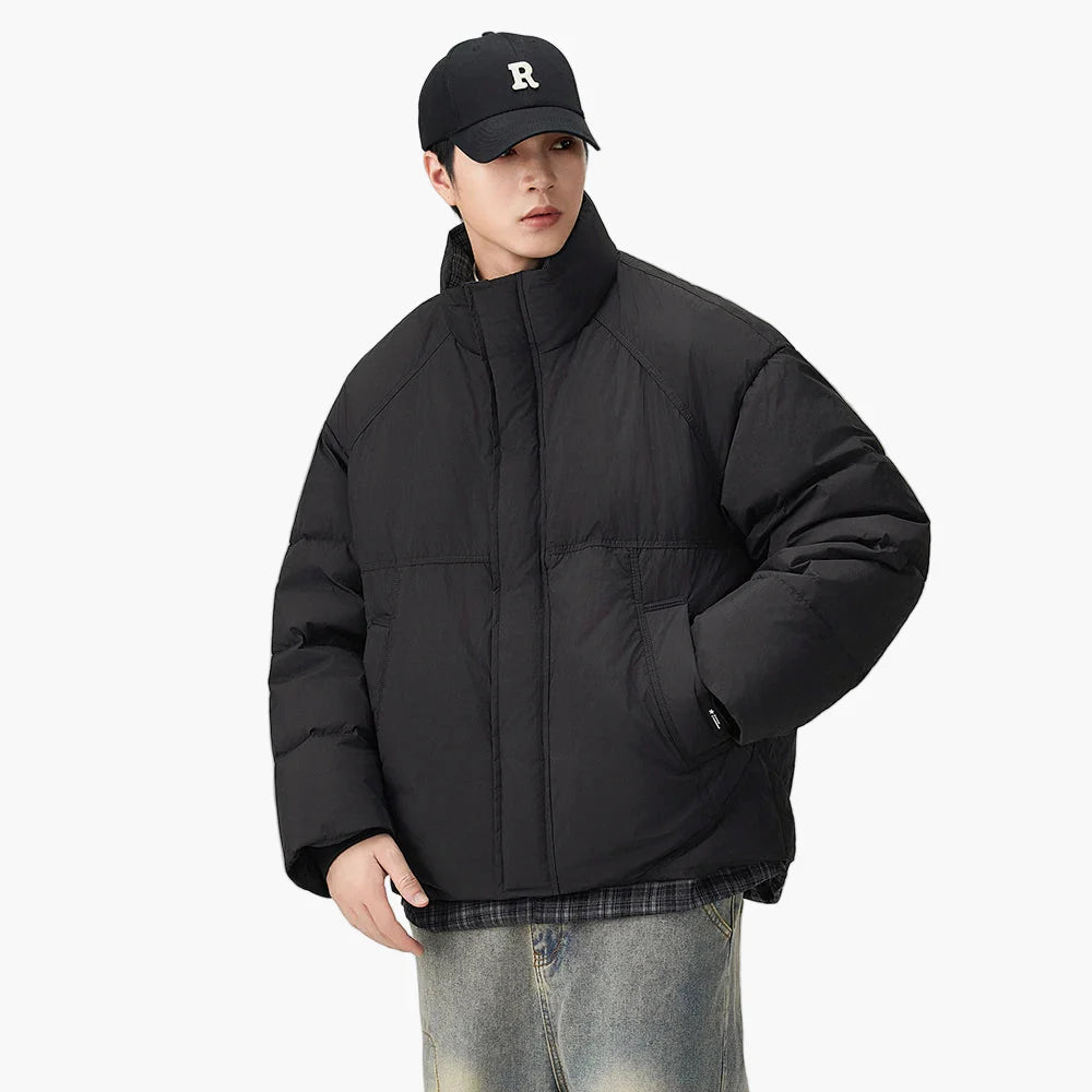 Herren Oversize Pufferjacke im Streetwear-Style – Lässige Übergangsjacke für Alltag & Freizeit