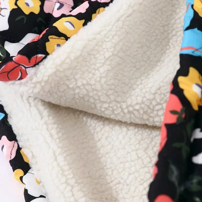 Damen Boho Steppjacke mit Blumenmuster – Lässiger Vintage Style, Frühlings- und Sommer-Outfit