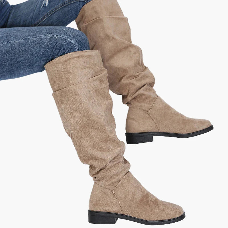 Damen Kniehohe Stiefel im Slouchy-Look für Alltag und Freizeit