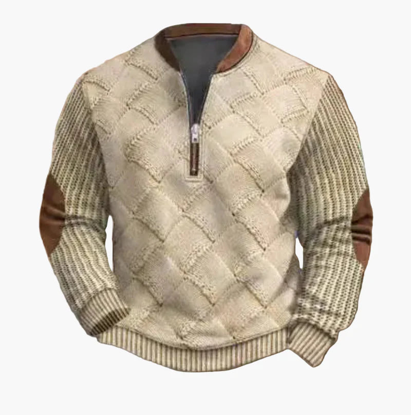 Herren Pullover mit halbem Reißverschluss – Stilvolles Strickdesign für Herbst und Winter
