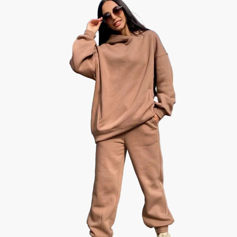 Damen Oversize Freizeit Jogginganzug Set – Hoodie & Jogginghose, Lässig & Bequem für Alltag und Sport