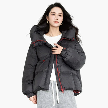 Damen Winter Oversize Steppjacke mit Kapuze, modisch & warm für Alltag und Freizeit