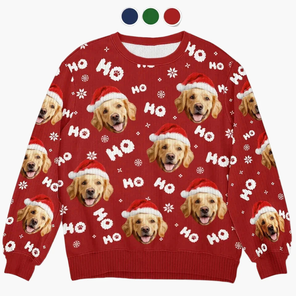 Unisex Weihnachts-Sweatshirt mit Fotodruck – Lustiger Ugly Christmas Pullover für Freunde & Familie