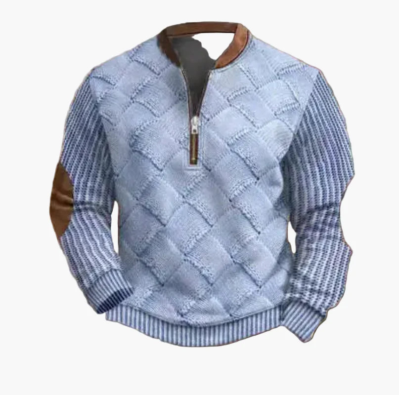 Herren Pullover mit halbem Reißverschluss – Stilvolles Strickdesign für Herbst und Winter