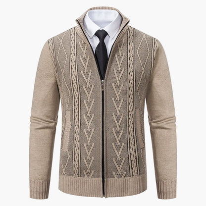 Herren Strickjacke mit Reißverschluss – Eleganter Business Casual Cardigan für Büro und Freizeit