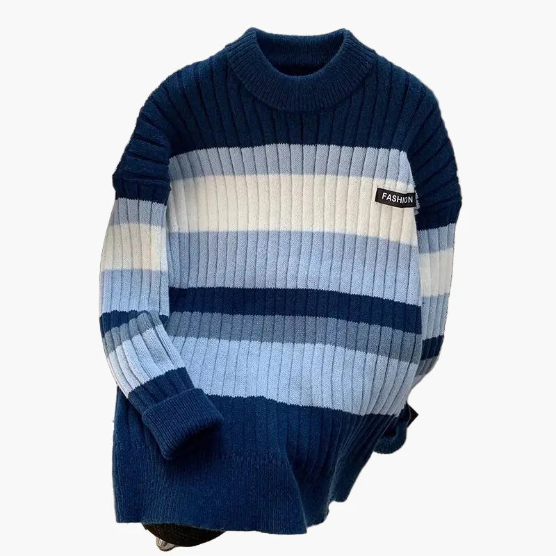 Herren Strickpullover im modernen Streifen-Design – Lässiger Winterpullover für Alltag & Freizeit