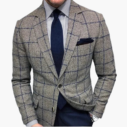 Herren Kariertes Sakko Modern Business Slim Fit – Stilvolle Anzugjacke für Büro und besondere Anlässe