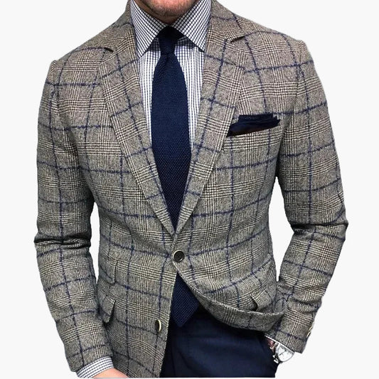 Herren Kariertes Sakko Modern Business Slim Fit – Stilvolle Anzugjacke für Büro und besondere Anlässe