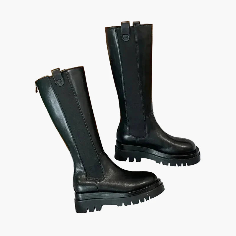 Damen Stiefel mit klobiger Sohle – Trendige Langschaft Boots für Herbst und Winter