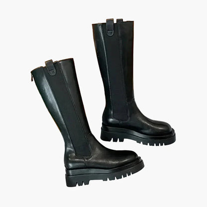 Damen Stiefel mit klobiger Sohle – Trendige Langschaft Boots für Herbst und Winter