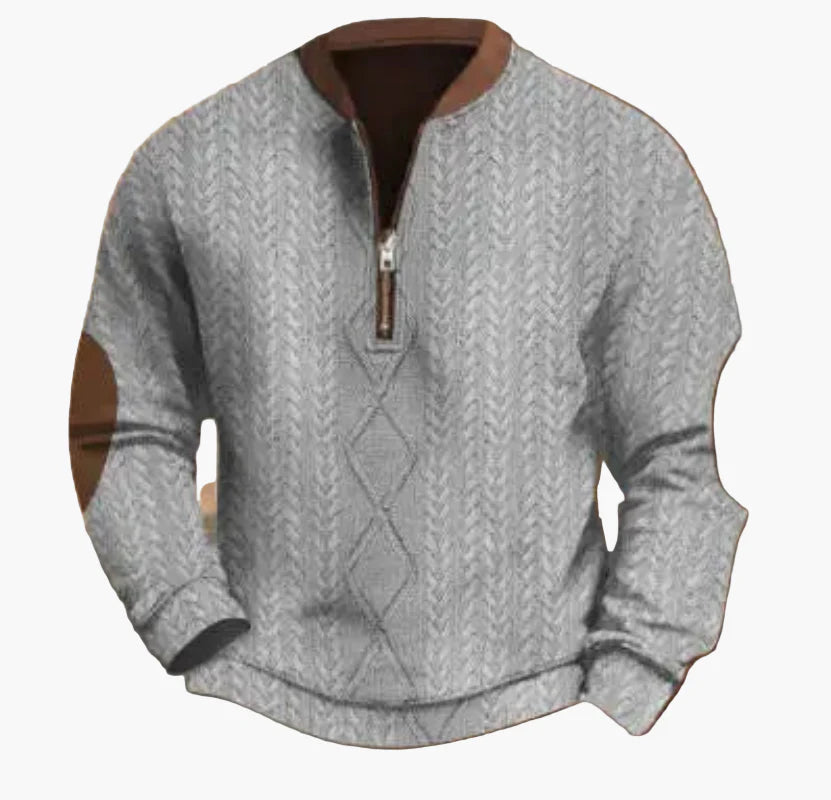 Herren Pullover mit halbem Reißverschluss – Stilvolles Strickdesign für Herbst und Winter