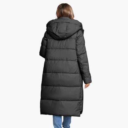 Damen Winter Steppmantel mit Kapuze – Langer, warmer Parka für Alltag und Freizeit