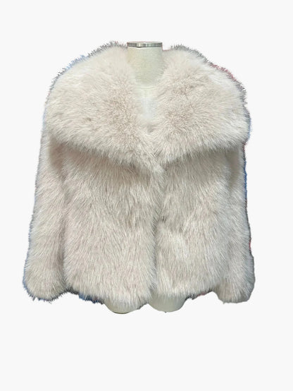 Damen Luxus Faux Fur Jacke – Eleganter Herbst Winter Look für besondere Anlässe