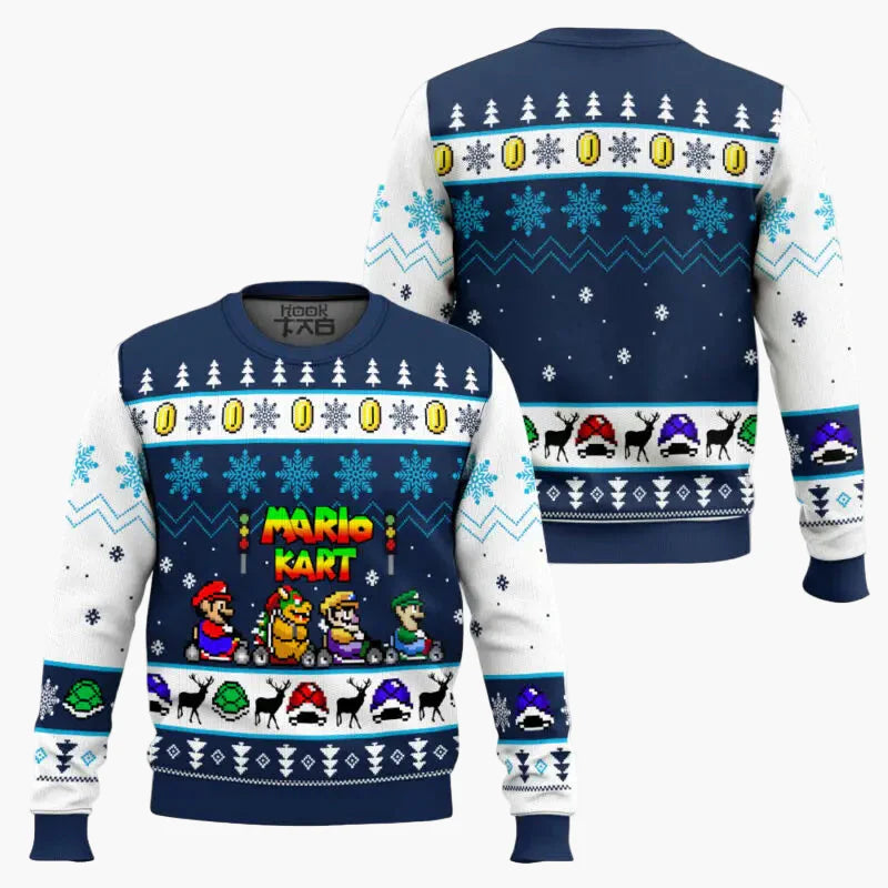 Unisex Retro Gamer Ugly Christmas Sweater – Pixel-Design inspiriert von Videospiel-Klassikern