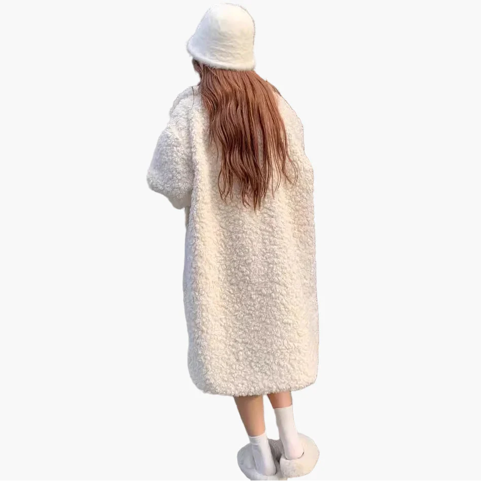 Damen Oversize Teddy Mantel im lässigen Streetstyle für Herbst und Winter