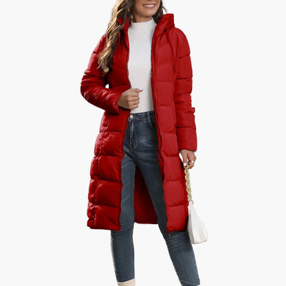 Damen Steppmantel Winterjacke mit Kapuze – Langer Puffer für Alltag & Streetwear