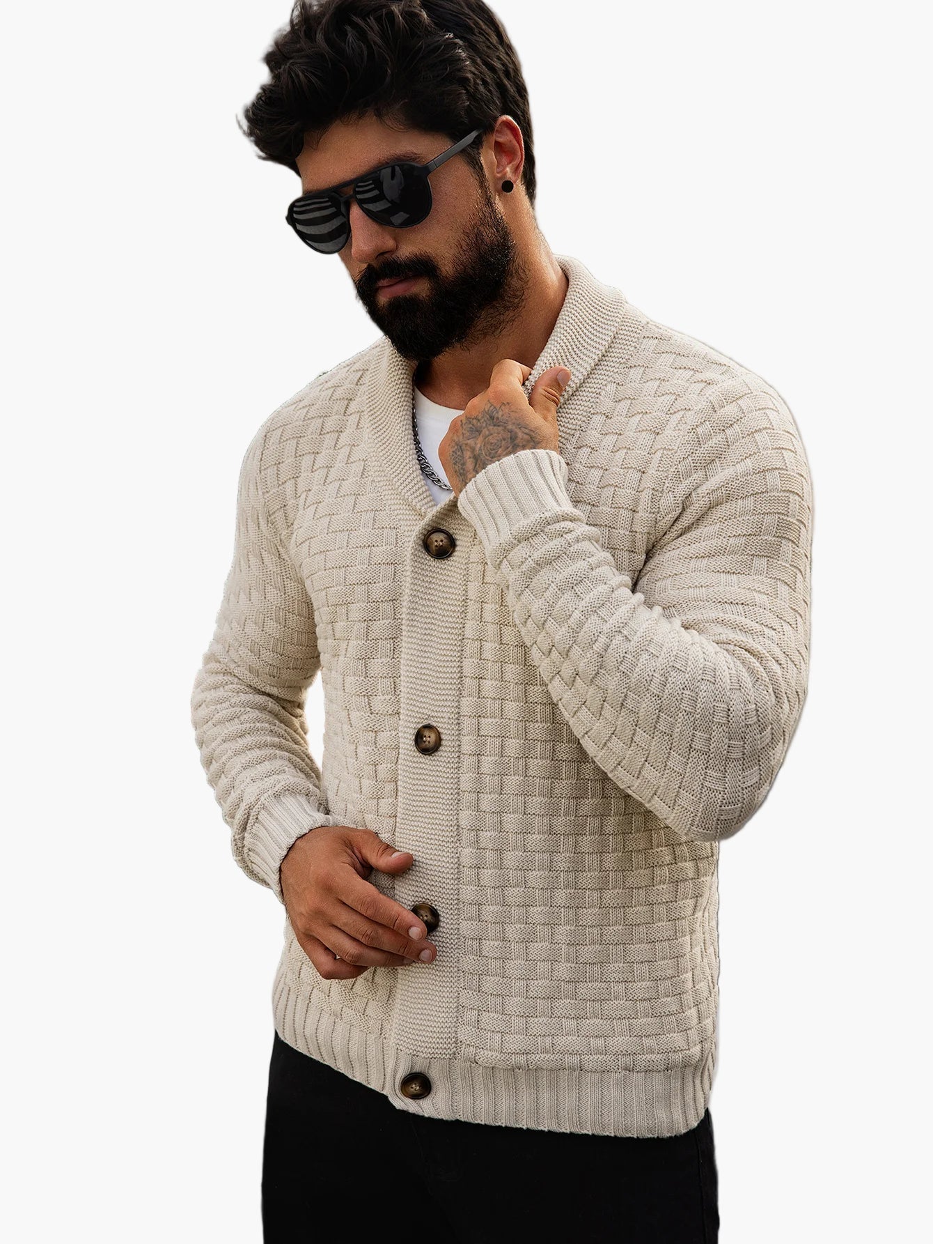 Herren Strick-Cardigan im modernen Casual-Stil – Offener Freizeitpullover für stilbewusste Männer