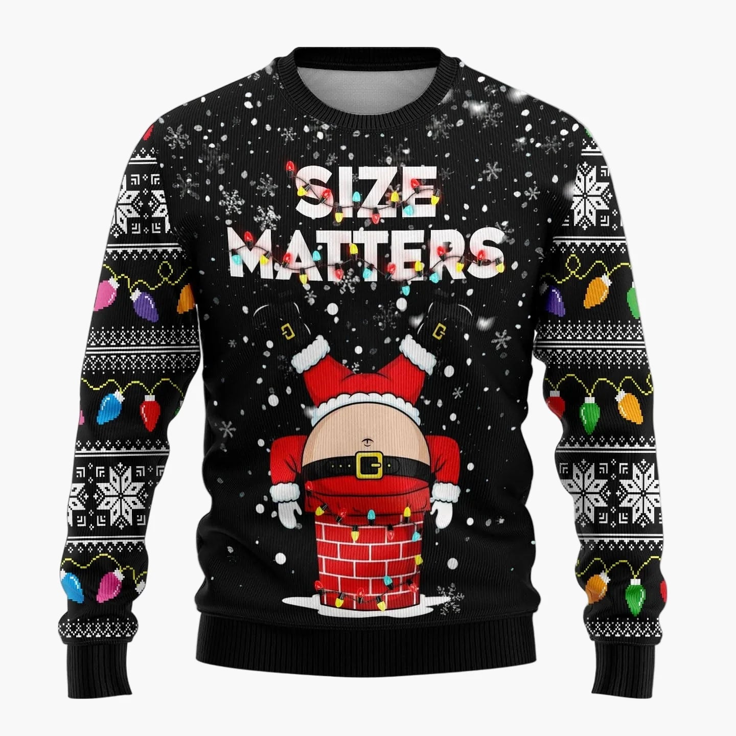 Herren Lustiger Weihnachts-Pullover Ugly Christmas Sweater mit frechem Weihnachtsmann-Motiv für Partys
