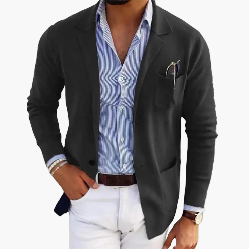 Herren Sakko Modern Einreiher Business Casual Blazer für Büro und Alltag