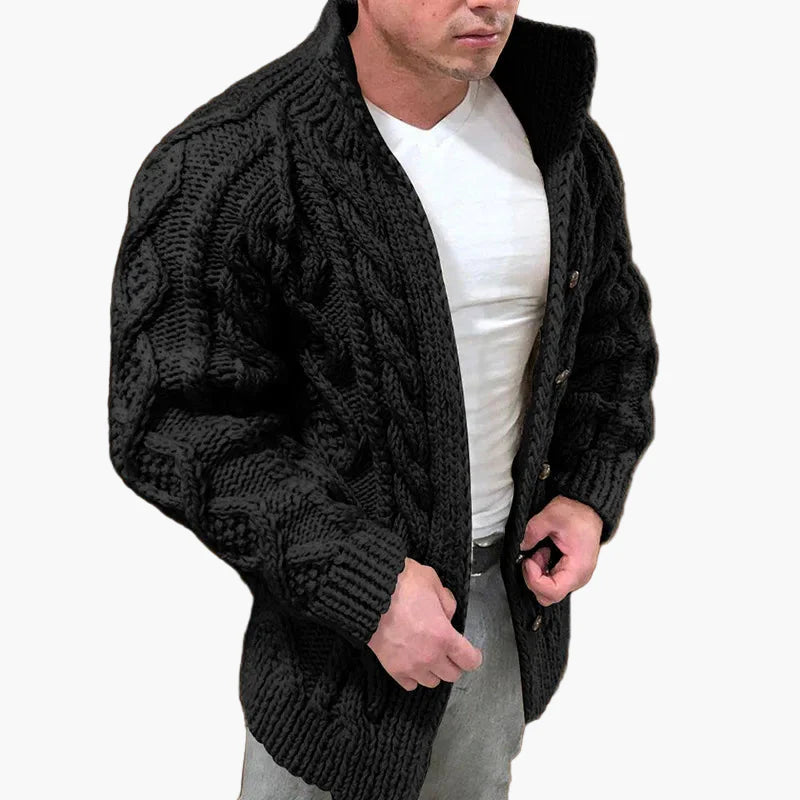 Herren Strickjacke im Zopfmuster – Modischer Freizeit- und Winterlook