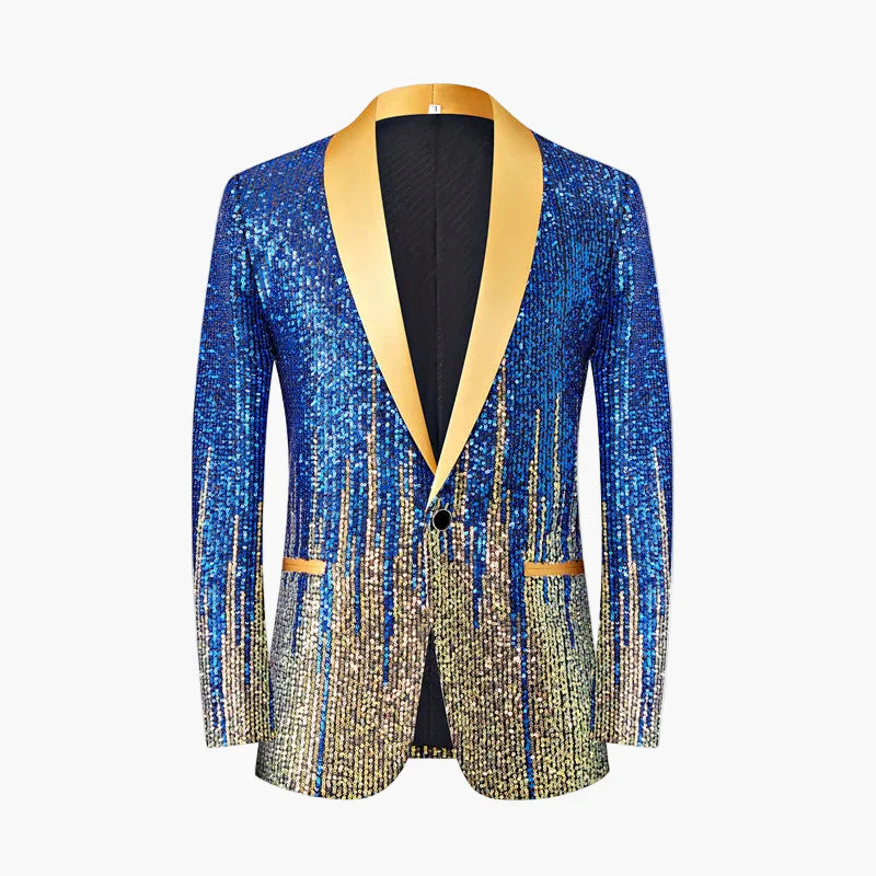 Herren Party Sakko – Glitzerndes Show-Jacket mit Schalkragen, Ideal für Bühne & Events