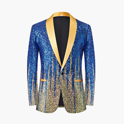Herren Party Sakko – Glitzerndes Show-Jacket mit Schalkragen, Ideal für Bühne & Events