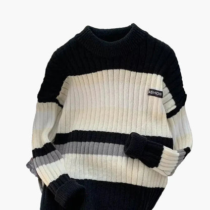 Herren Strickpullover im modernen Streifen-Design – Lässiger Winterpullover für Alltag & Freizeit