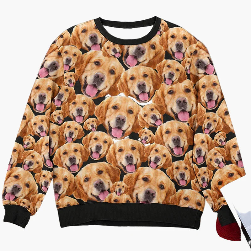 Unisex Weihnachts-Sweatshirt mit Fotodruck – Lustiger Ugly Christmas Pullover für Freunde & Familie