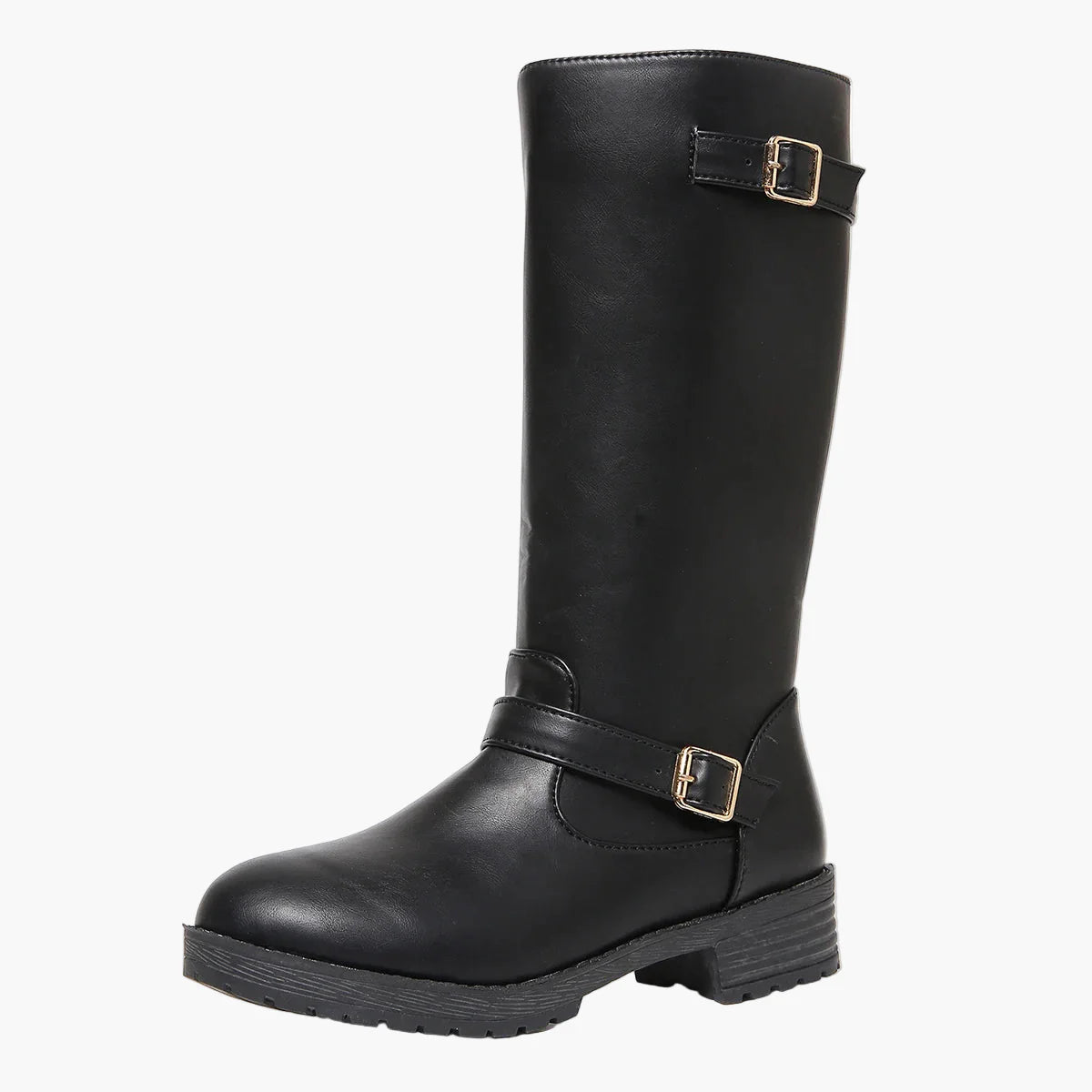 Damen Kniehohe Stiefel mit Schnalle und Reißverschluss – Elegante Alltags- & Freizeit-Boots