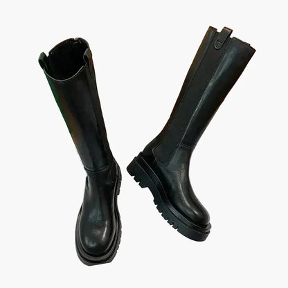 Damen Stiefel mit hohem Schaft und Chunky-Sohle – Modische Alltags-Boots für Herbst & Winter