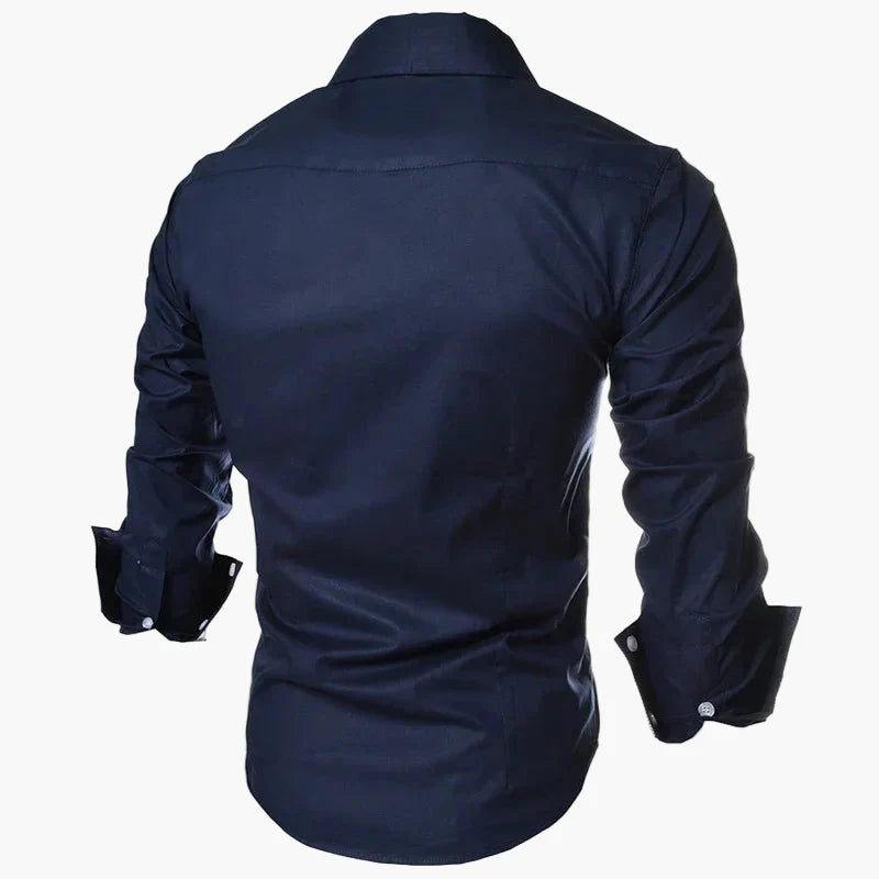 Herren Business Freizeit Hemd Slim Fit Modern Langarmshirt – Eleganter Stil für Büro und Alltag