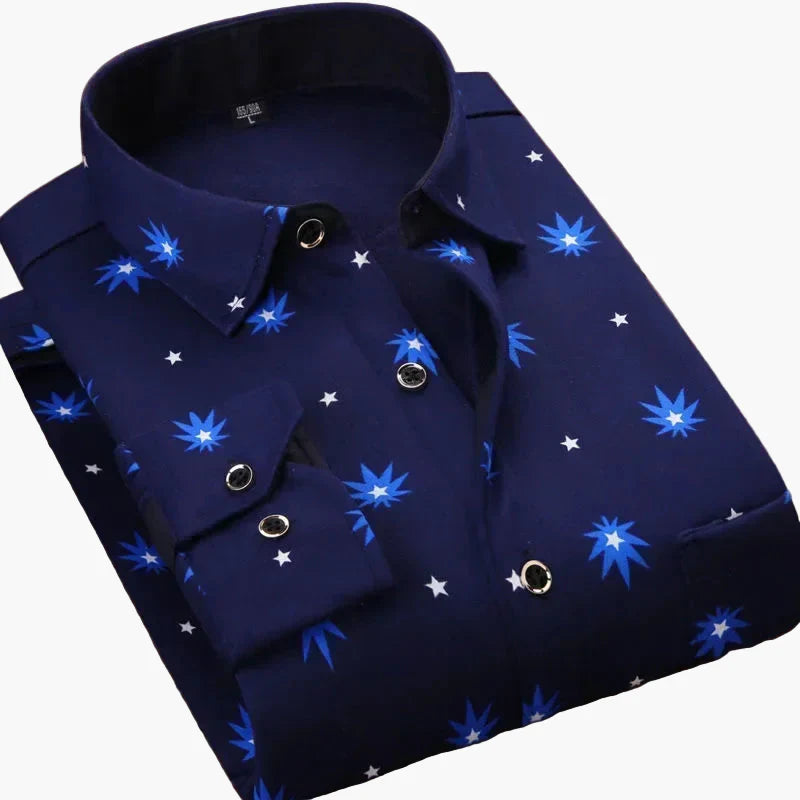 Herren Freizeithemd Kariert, Modernes Langarm-Hemd für Alltag und Büro