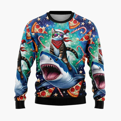 Herren Ugly Christmas Sweater Hip Hop Santa Claus – Lustiger Weihnachtspullover für Partys & Freizeit