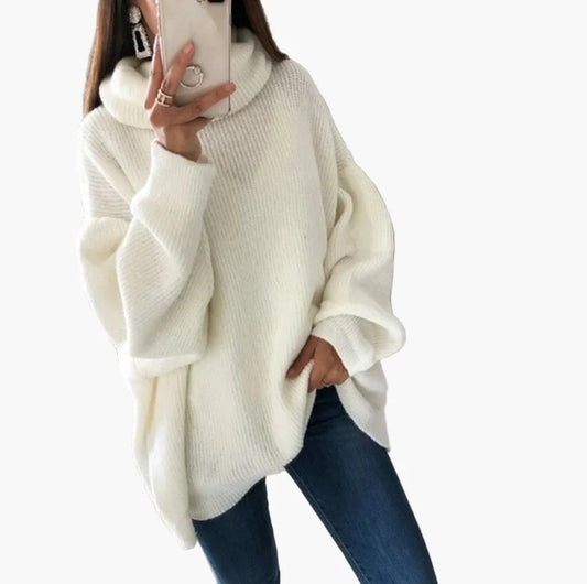 Damen Oversize Rollkragen Pullover – Lässiger Stil für Herbst und Winter