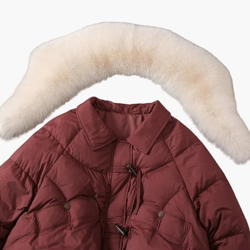 Damen Winterjacke mit großem Kragen – Elegante warme Steppjacke für Freizeit und Alltag