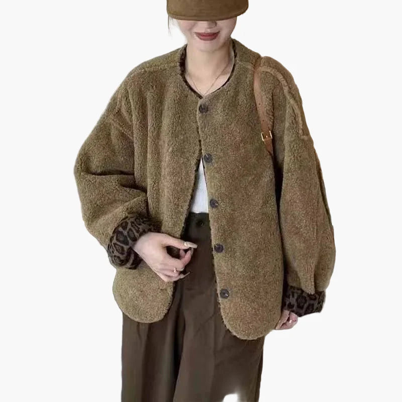 Damen Oversize Casual Jacke mit Knopfleiste – Trendiger Herbst-Winter Look