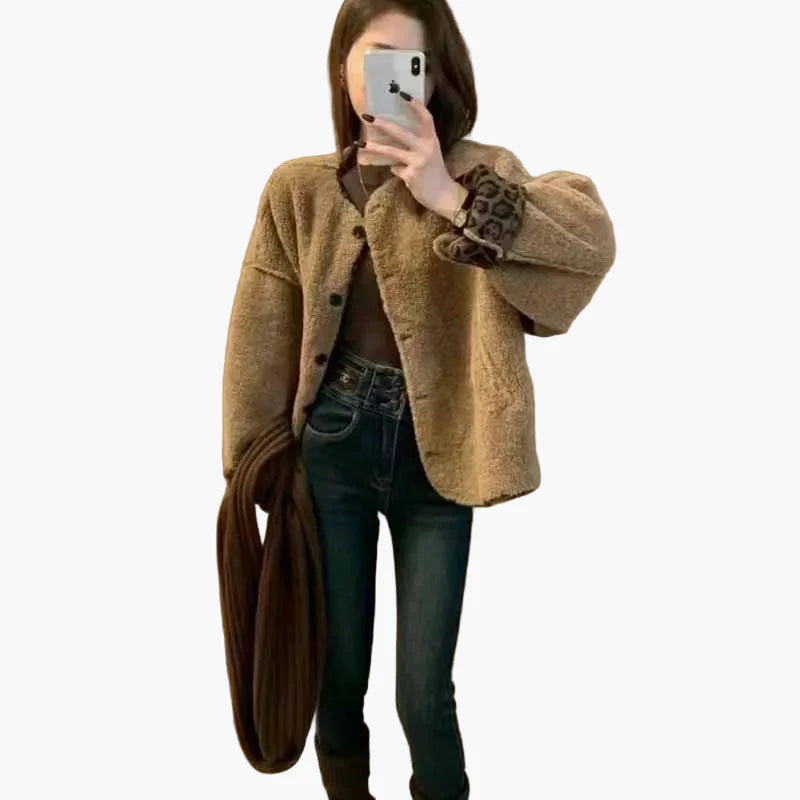 Damen Oversize Casual Jacke mit Knopfleiste – Trendiger Herbst-Winter Look