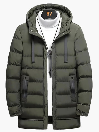 Herren Winter Steppmantel Lang Parka mit Kapuze – Casual Stil für Alltag & Outdoor