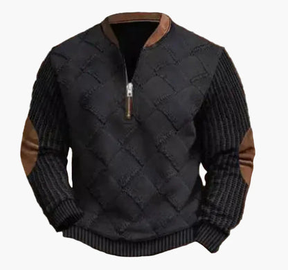 Herren Pullover mit halbem Reißverschluss – Stilvolles Strickdesign für Herbst und Winter