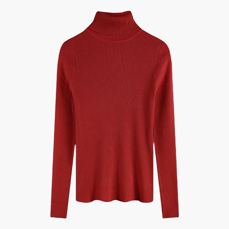 Damen Rollkragenpullover Strick Elegant Herbst Winter Langarm