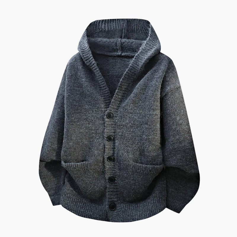 Herren Kapuzen-Cardigan mit Knopfleiste – Lässiger Strickpullover für Alltag und Freizeit