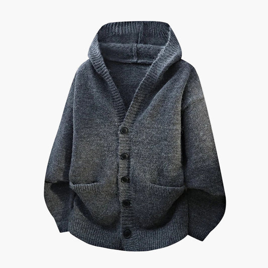 Herren Kapuzen-Cardigan mit Knopfleiste – Lässiger Strickpullover für Alltag und Freizeit