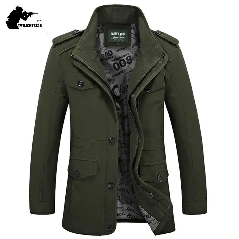 Herren Militärstil Freizeitjacke – Outdoor Übergangsjacke mit Taschen