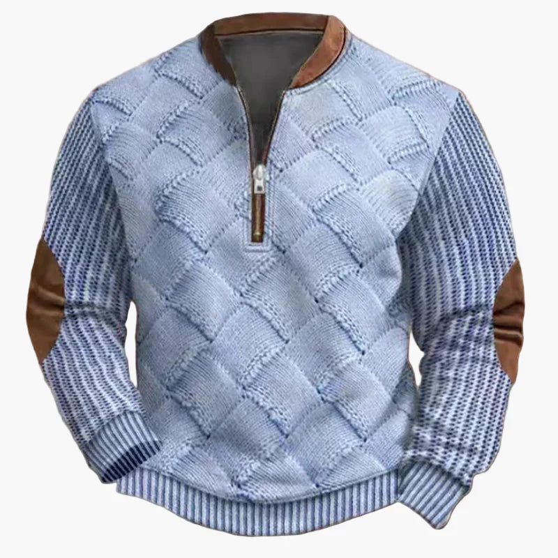 Herren Pullover mit halbem Reißverschluss – Stilvolles Strickdesign für Herbst und Winter