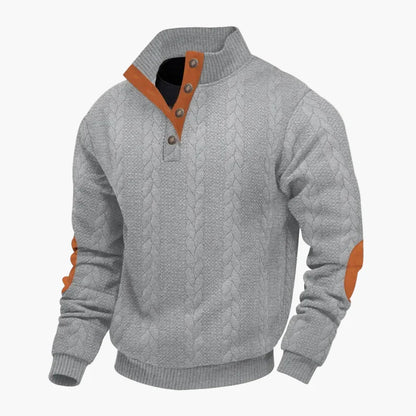 Herren Strickpullover mit Stehkragen und Knopfleiste – Modischer Freizeitpullover für Herbst und Winter