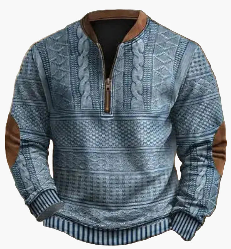 Herren Pullover mit halbem Reißverschluss – Stilvolles Strickdesign für Herbst und Winter