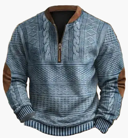 Herren Pullover mit halbem Reißverschluss – Stilvolles Strickdesign für Herbst und Winter