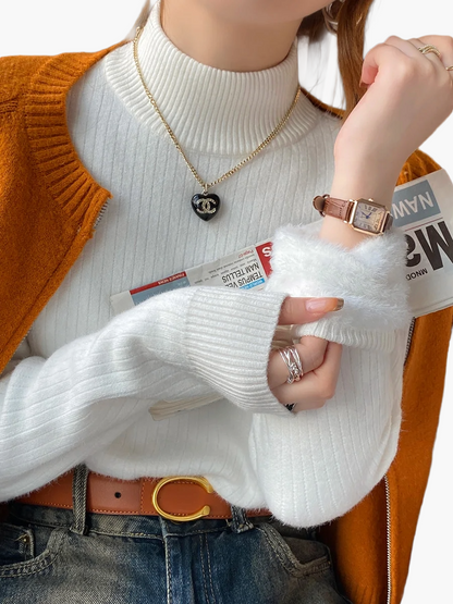 Damen Rollkragenpullover Elegant Strick Slim Fit für Alltag und Büro