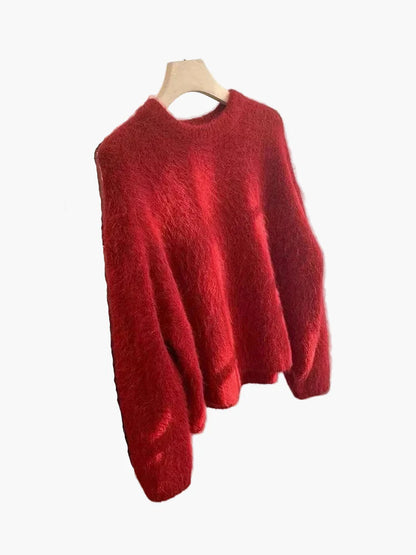 Damen Pullover Lockerer Oversize Style für Herbst und Winter, Modischer Basic Sweater