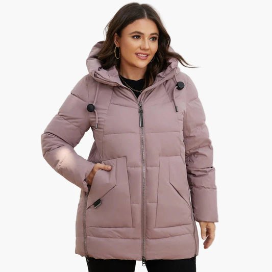 Damen Winter Steppjacke mit Kapuze – Modischer Plus Size Kurzmantel für Alltag und Outdoor